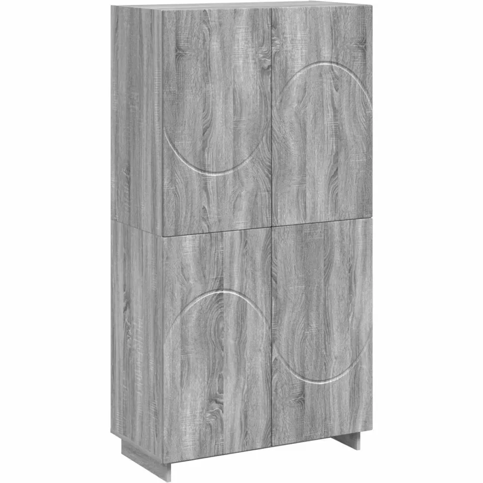 vidaXL Hoge kast Grijs Sonoma 79 x 41 x 151 cm Bewerkt hout, foto 3