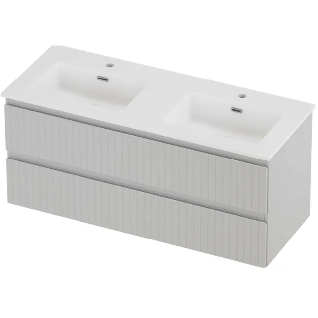 Proline Tribute Badmeubelset Porselein Elegant Gefreesd 120x46x54 cm Mat White Glans Wit