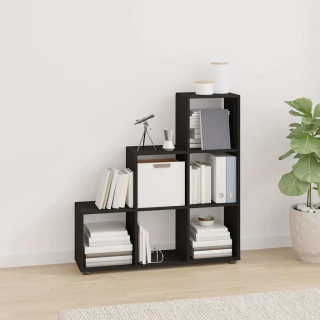 vidaXL Boekenkast trapvormig 107 cm bewerkt hout zwart, foto 2