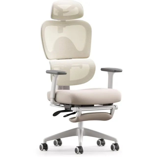 DailySupplies® Ergonomische Bureaustoel - Bureaustoelen voor Volwassenen en Kinderen - Gaming Stoel - Chair Kantelbaar - Beige