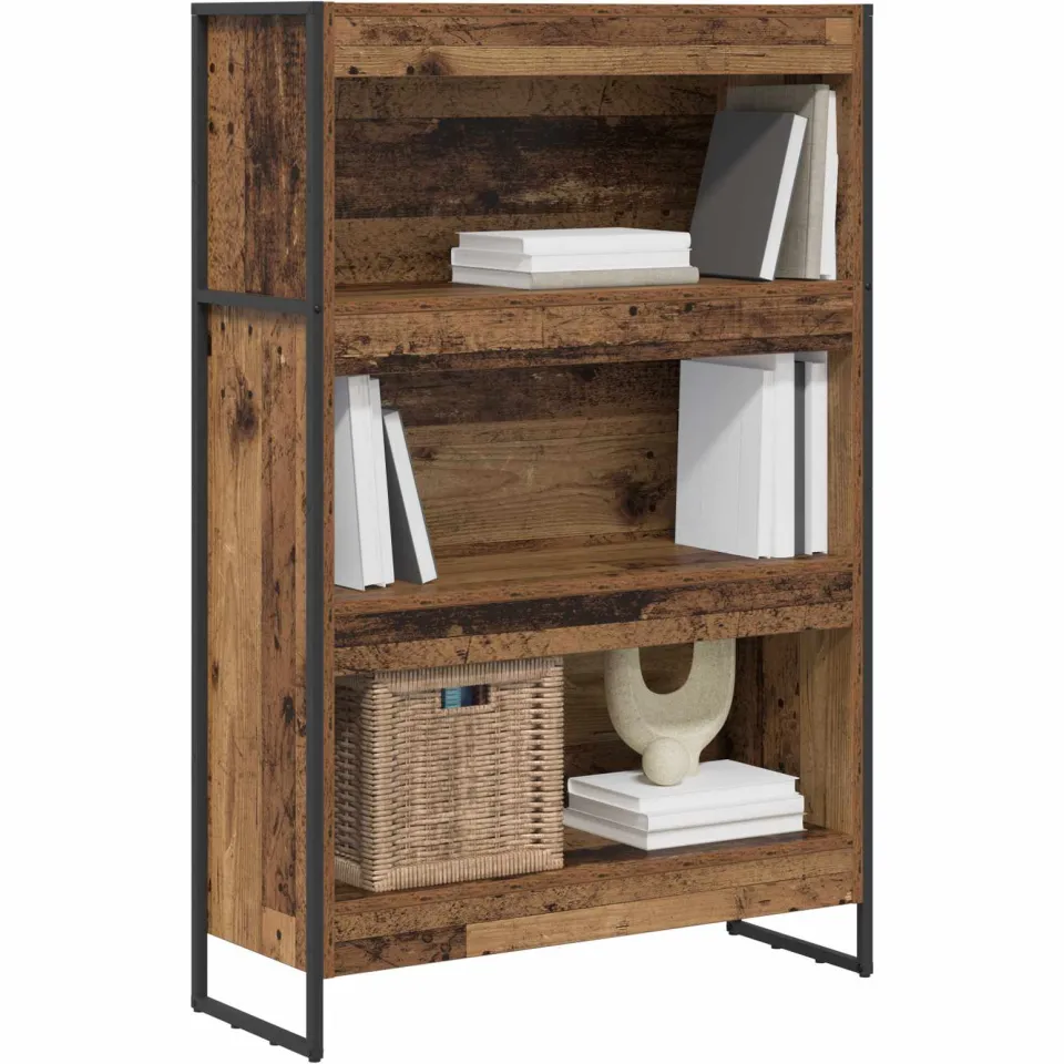 vidaXL Boekenkast 80 x 30 x 121 cm Bewerkt hout Oud Hout Bruin