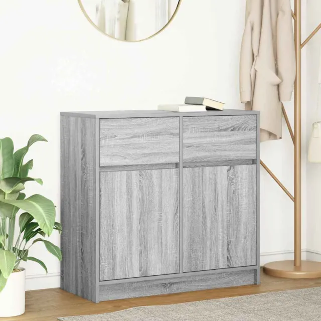 vidaXL Dressoir met lade 80x34x76 cm spaanplaat grijs sonoma, foto 2