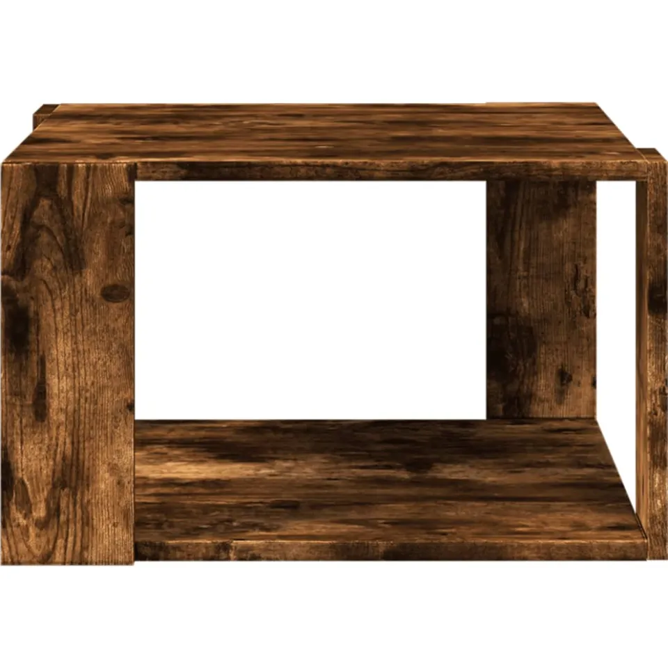 vidaXL Salontafel 51,5x51,5x30 cm bewerkt hout gerookt eikenkleurig Bruin