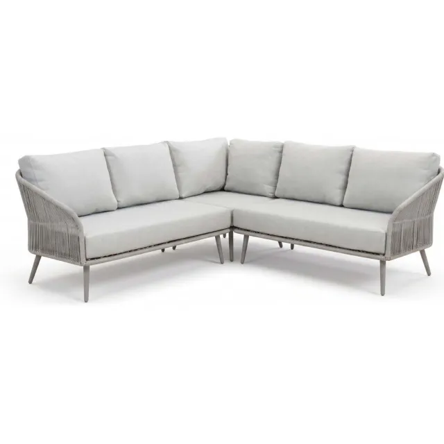 Normin Hoek loungeset Alezio | 3-delig | 5 personen | Beige/Camel | Rope & aluminium Camel, Beige