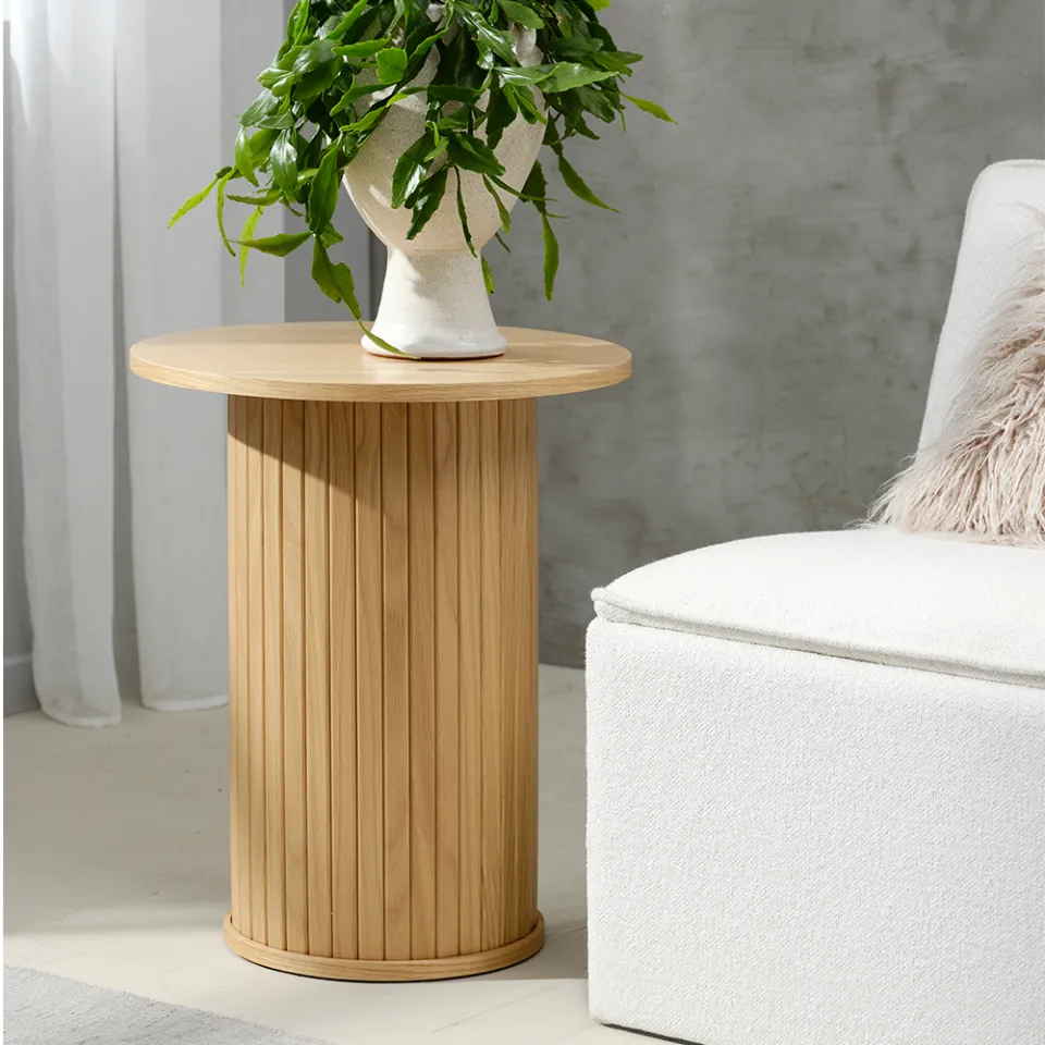 Olivine Lenn houten bijzettafel naturel - Ø50 cm, foto 2