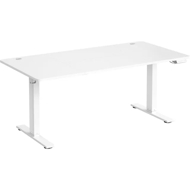 Vasagle Zit Sta Bureau - Elektrisch - USB-C-Aansluiting - Geheugenfunctie - Voor Kantoor Mat wit