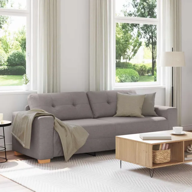 vidaXL 3-Zits Bank Taupe 220 cm Stof