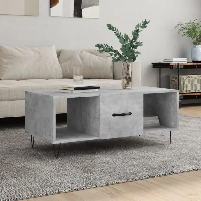 vidaXL Salontafel 102x50x40 cm bewerkt hout betongrijs grijs, foto 2