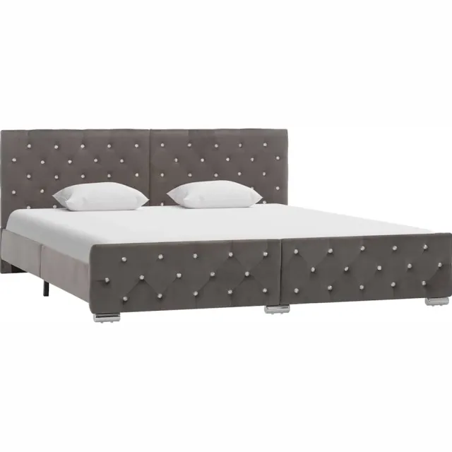 vidaXL Bedframe fluweel grijs 180x200 cm