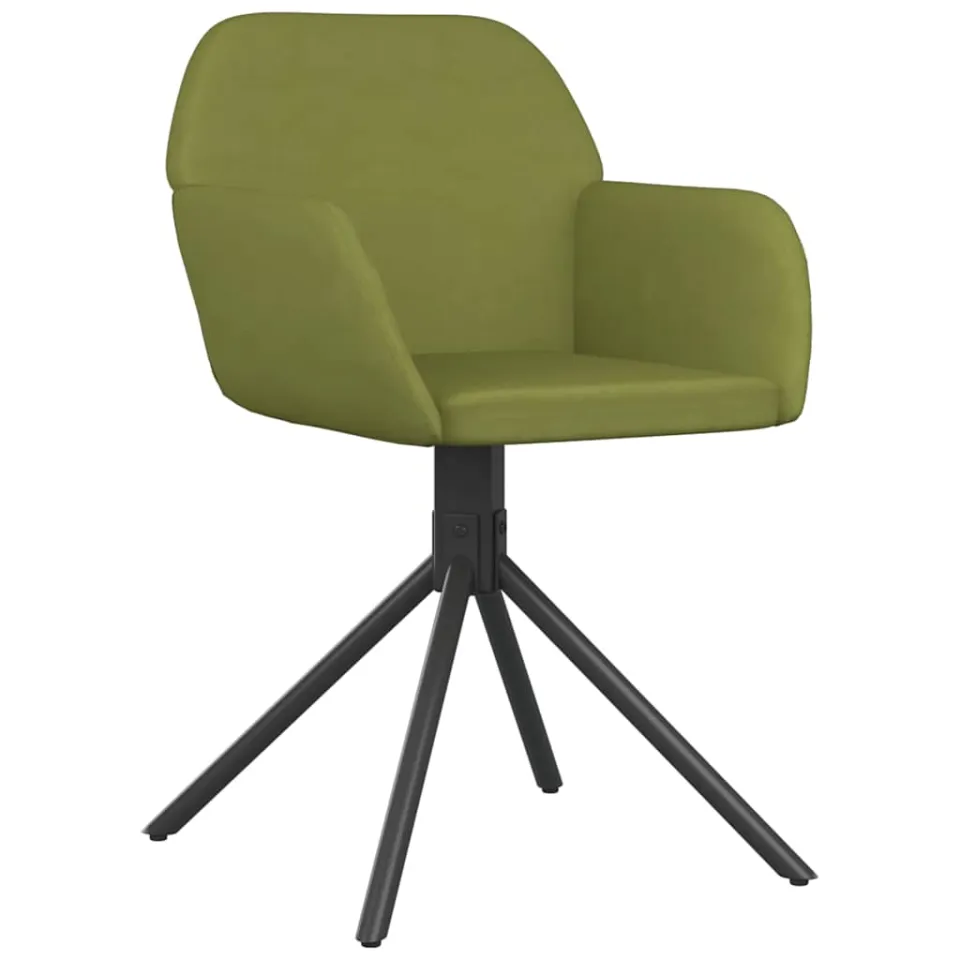 vidaXL Eetkamerstoelen draaibaar 2 st fluweel lichtgroen groen, foto 3