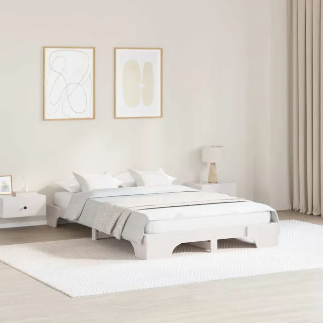 vidaXL Bedframe Wit 140 x 190 cm Massief grenenhout