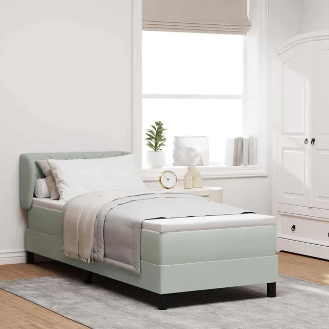 vidaXL Boxspringbed met hoofdeinde Lichtgrijs 80 x 200 cm Fluweel