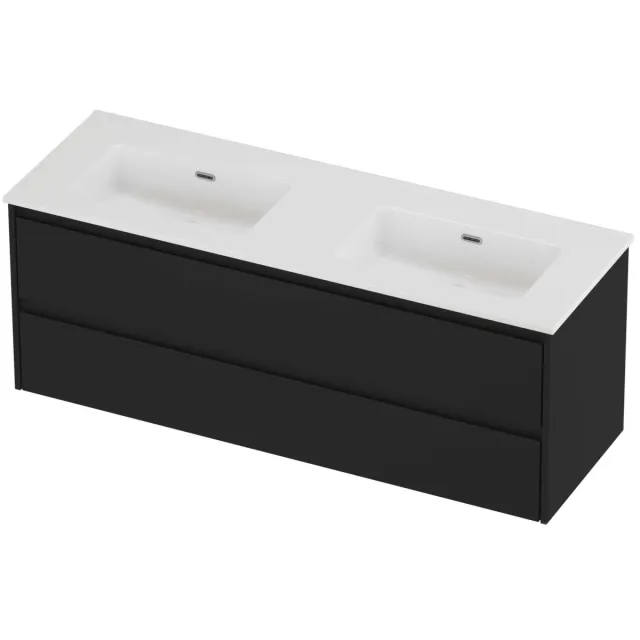 Proline Tribute Badmeubelset Porselein Elegant 140x46x54 cm Glans Wit Mat Zwart