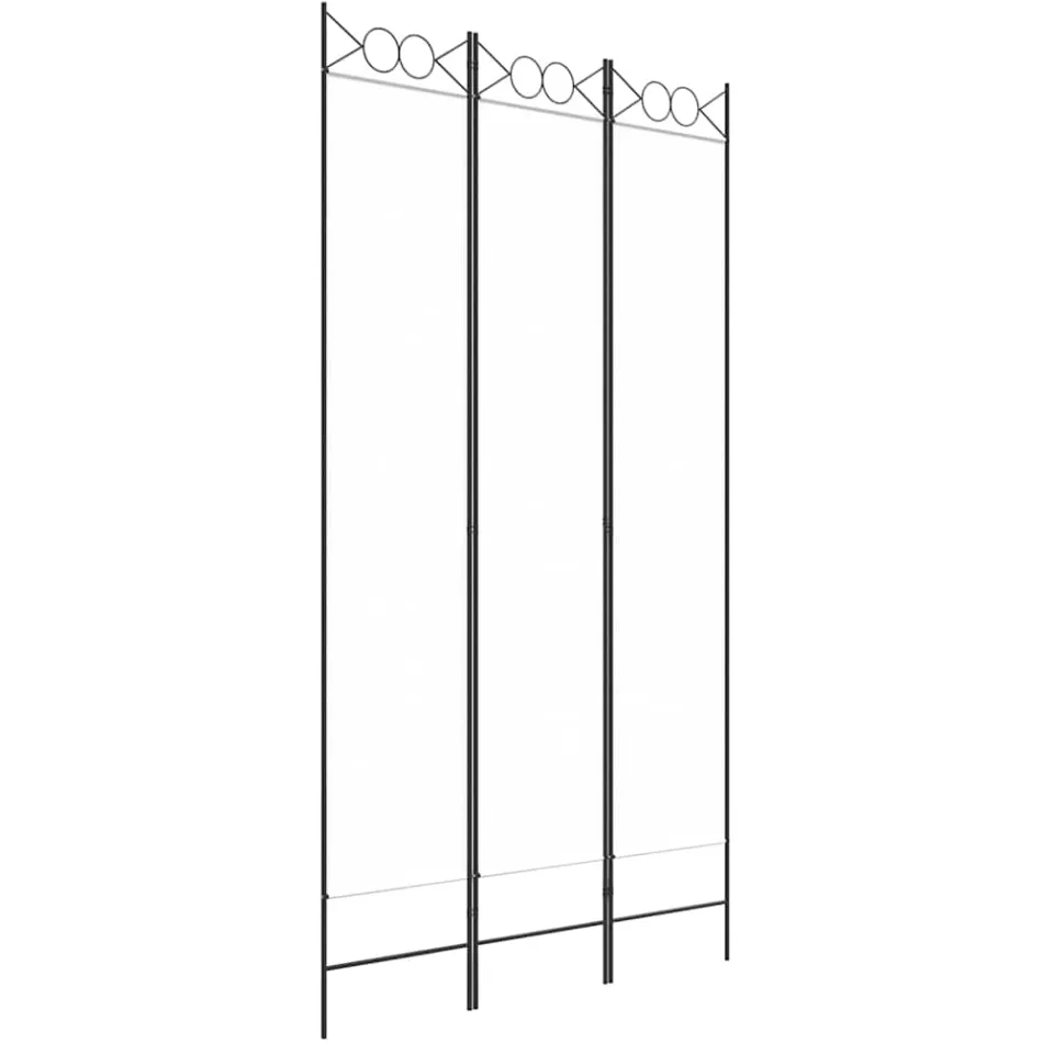 vidaXL Kamerscherm met 3 panelen 120x220 cm stof wit, foto 4