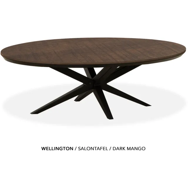 Maxfurn Ovale salontafel | Zeer krasvast met verjongde rand| Kleur: Dark mango