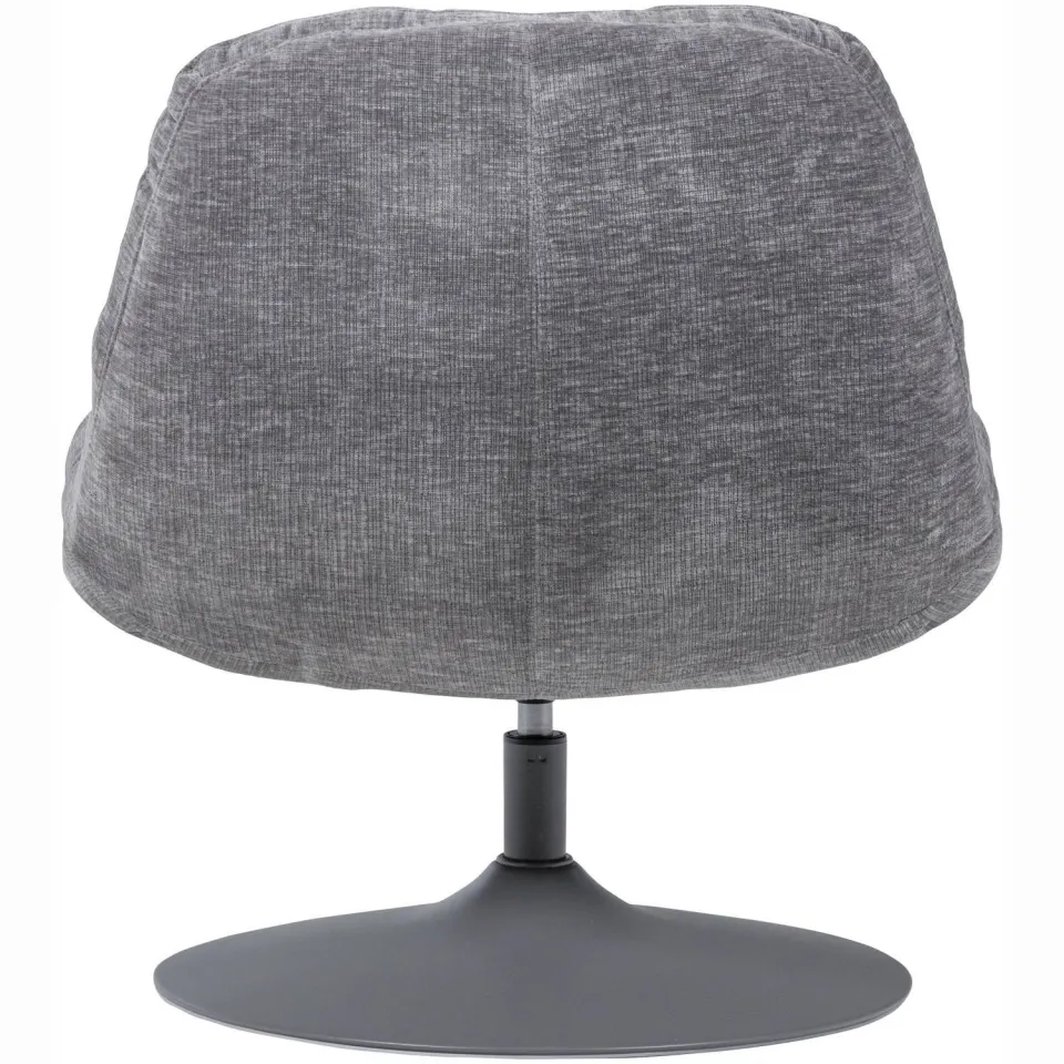 WOOOD Elvi Draaifauteuil - Chenille Structuur - Lichtgrijs - 81x73x84, foto 4