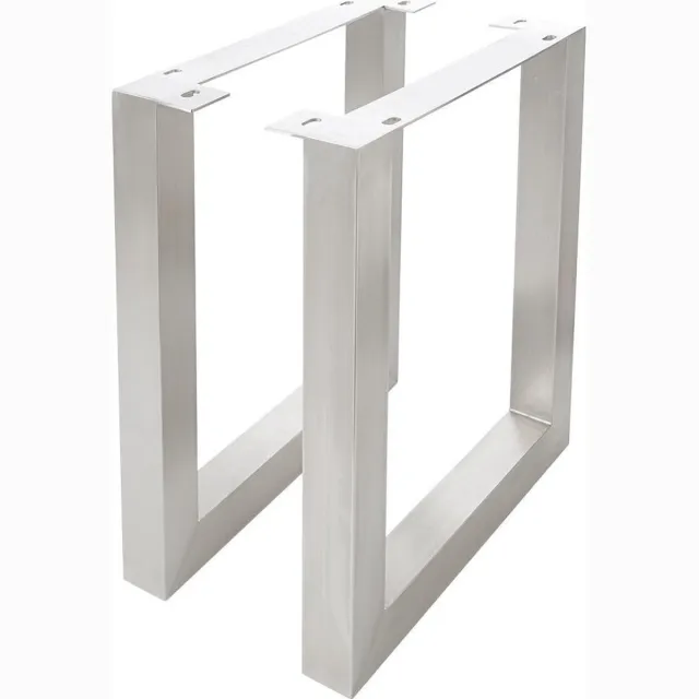 DELIFE Tafelpoten edelstaal breed (2er-Set) tafelframe Zilver
