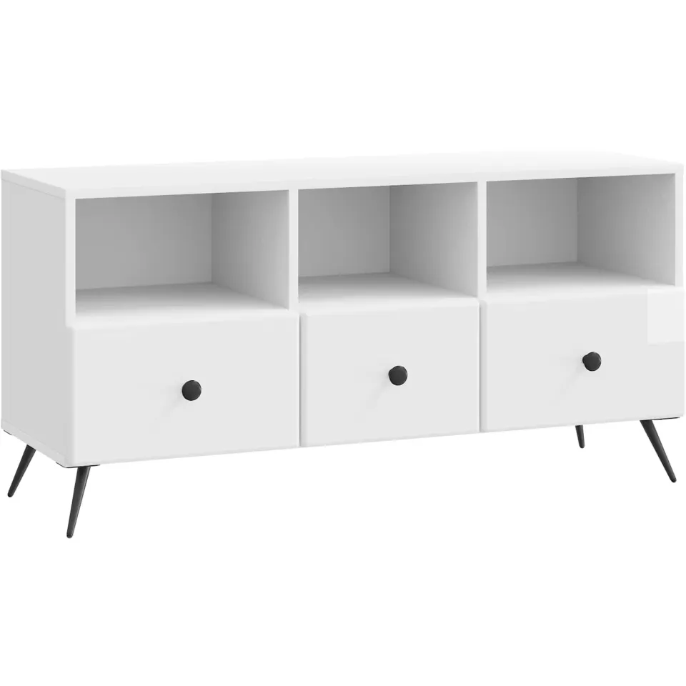 vidaXL TV-kast met lade Hoogglans Wit 102 x 34,5 x 50 cm Bewerkt hout