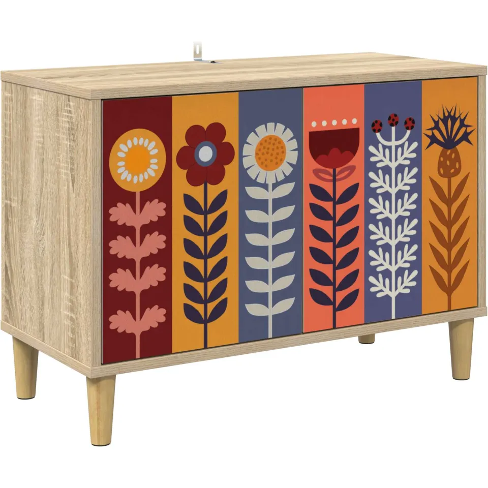vidaXL Tv-meubel ESSEN 69 x 33 x 50 cm Sonoma Bewerkt hout bruin, foto 3