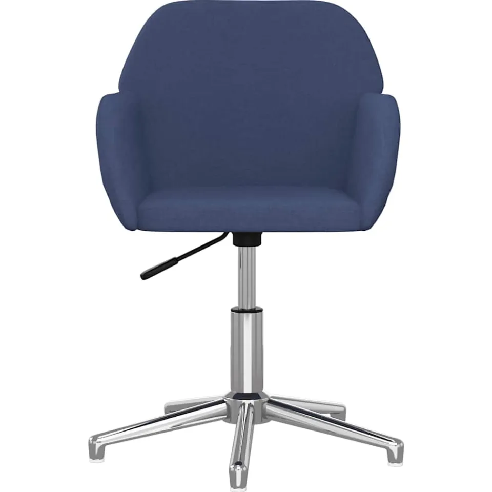 vidaXL Eetkamerstoelen 2 st draaibaar stof blauw, foto 4