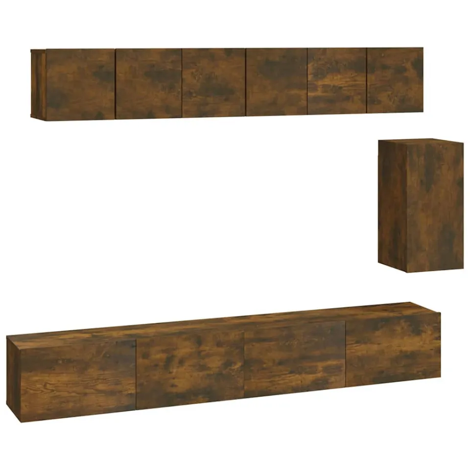 vidaXL 6-delige Tv-meubelset bewerkt hout gerookt eikenkleurig, foto 3
