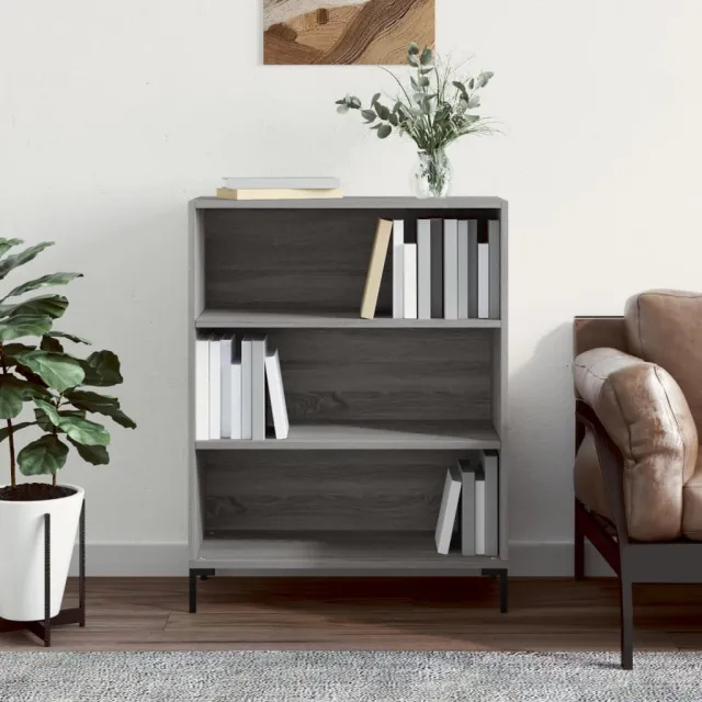 vidaXL Boekenkast 69,5x32,5x90 cm bewerkt hout grijs sonoma eikenkleur, foto 2