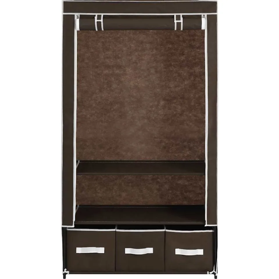 vidaXL Kledingkast 87x49x159 cm stof bruin, foto 3