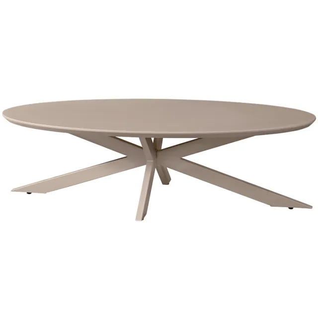 DÉJA Living Salontafel Gimo - Ovaal - Taupe - 120x55 cm - HPL Tafelblad