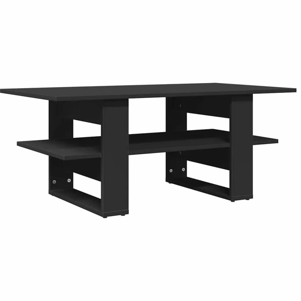 vidaXL Salontafel 102x55x42 cm bewerkt hout zwart, foto 3