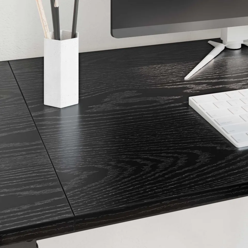 vidaXL Bureau Zwart Eiken 120 x 50 x 75 cm Bewerkt hout, foto 4