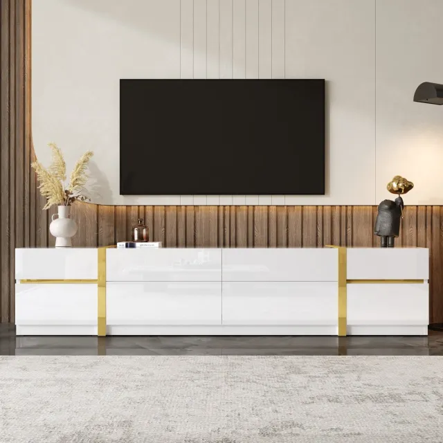 COVREO TV-meubel 180x40x38 cm wit, MDF met 4 lades en 2 deuren