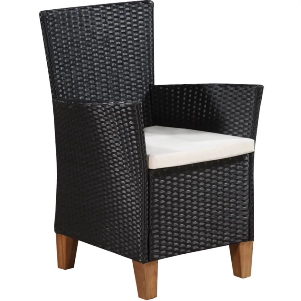 vidaXL 7-delige Tuinset poly rattan zwart en bruin Meerkleurig
