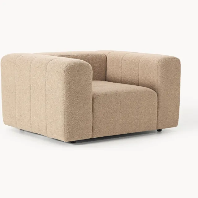Westwing Collection Bouclé loungefauteuil Lena beige