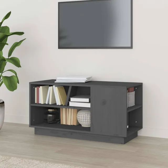 vidaXL Tv-meubel 80x35x40,5 cm massief grenenhout grijs, foto 2