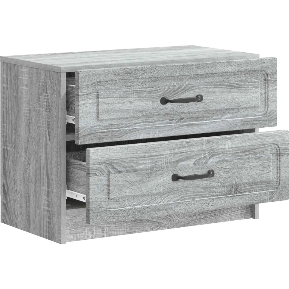vidaXL Nachtkastje Grijs sonoma 62 x 34,5 x 44,5 cm Bewerkt hout