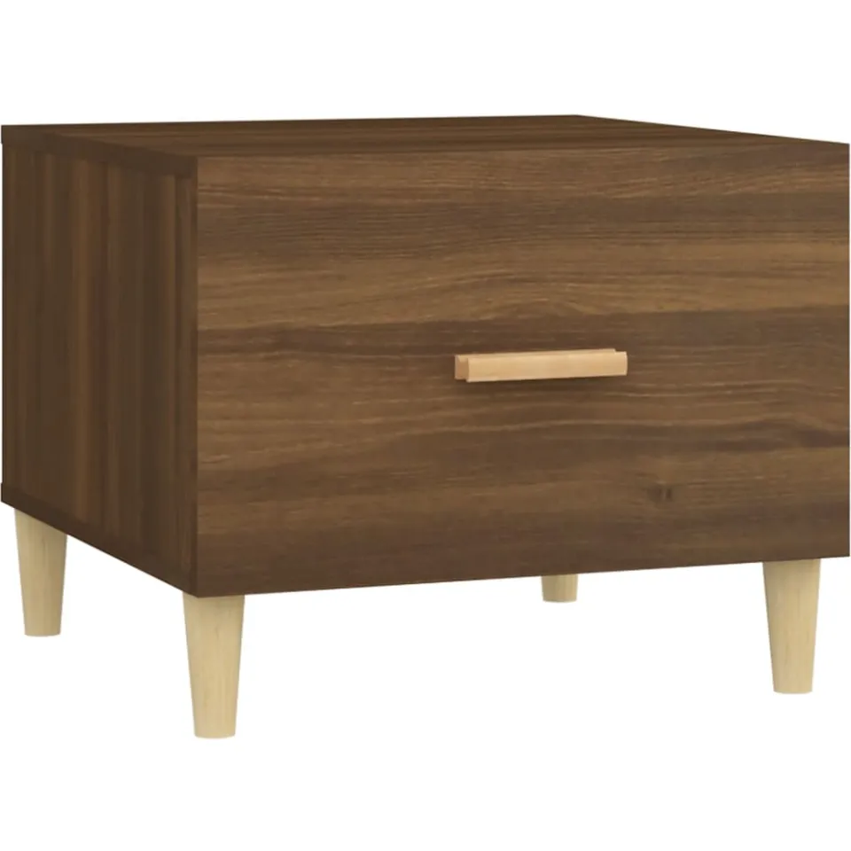 vidaXL Salontafels 2 st 50x50x40 cm bewerkt hout bruin eikenkleur, foto 4