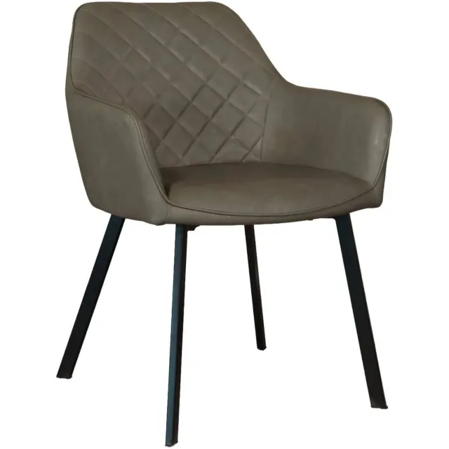 Lizzely Garden & Living SET DEAL: 6 stuks Eetkamerstoel met armleuning Yurgan antraciet kunstleder eetstoel zetel