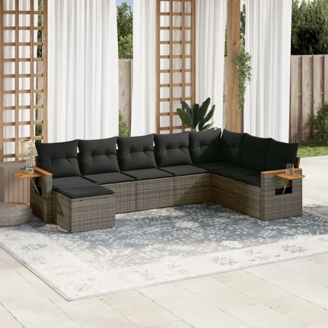 vidaXL Patio Sofa Set 8-zits Grey, foto 2