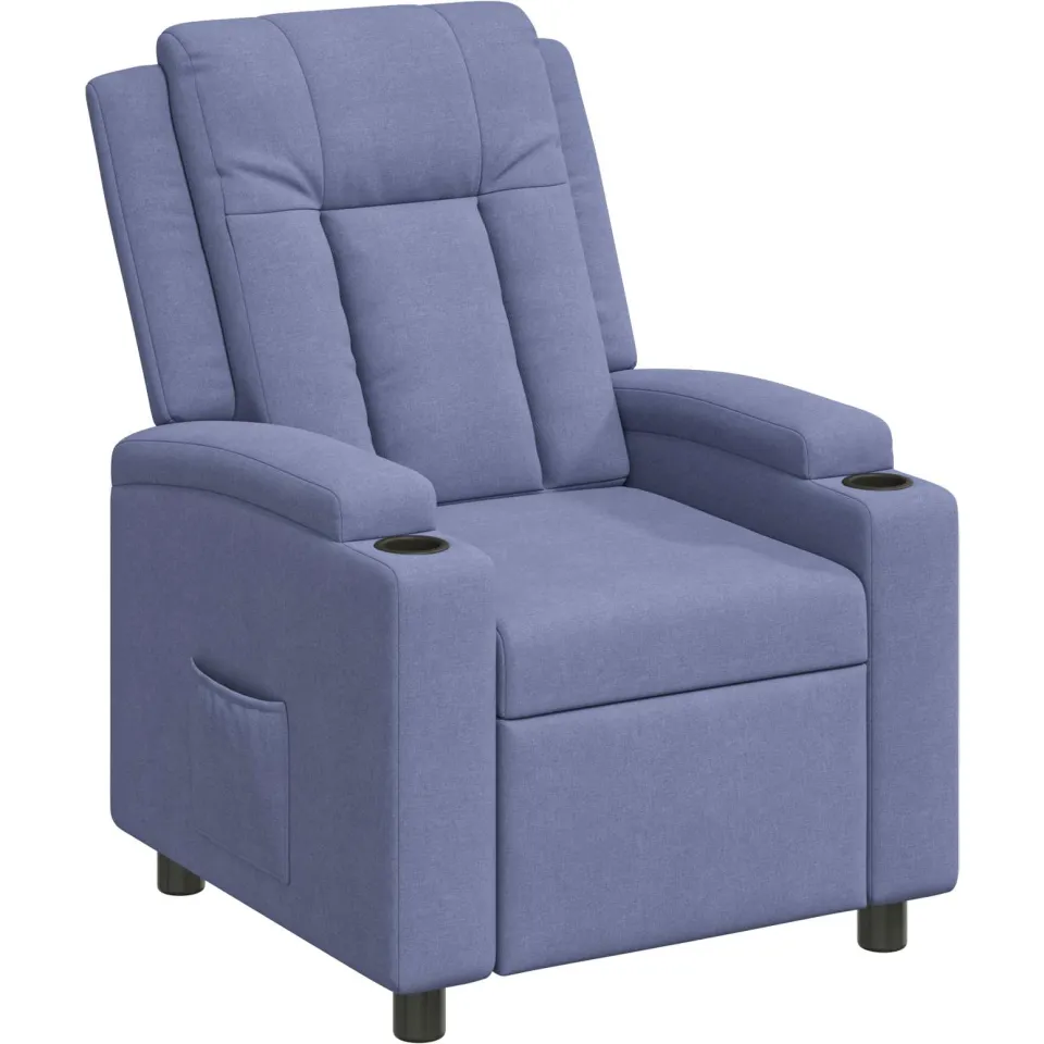 vidaXL Ligstoel Jeans Blauw 75 x 95 x 100 cm Stof Azuurblauw