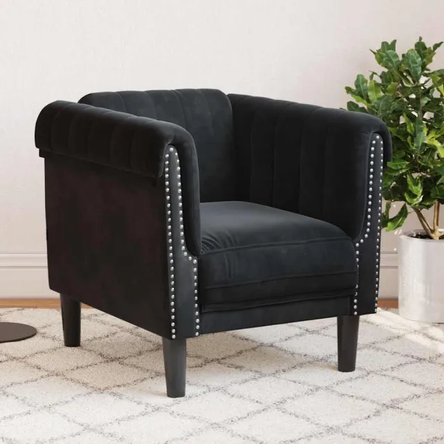 vidaXL Fauteuil fluweel zwart