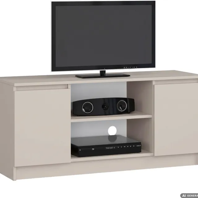 Akord TV-meubel / Kasjmier / 120 cm / 2 Deuren / 2 Planken / 120 x 40 x 55 cm