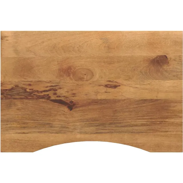 vidaXL Bureaublad met ronding 100x50x2,5 cm massief ruw mangohout Bruin