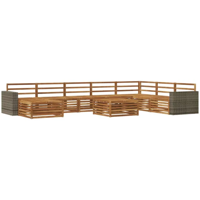 vidaXL Buiten - bank - set - 9 - st - 7-zits - Naturel - Massief - Acacia - Hout