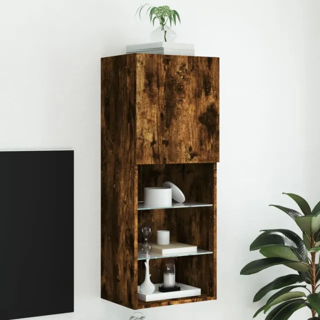 vidaXL Tv-meubel LED-verlichting 40,5x30x102 cm gerookt eikenkleurig