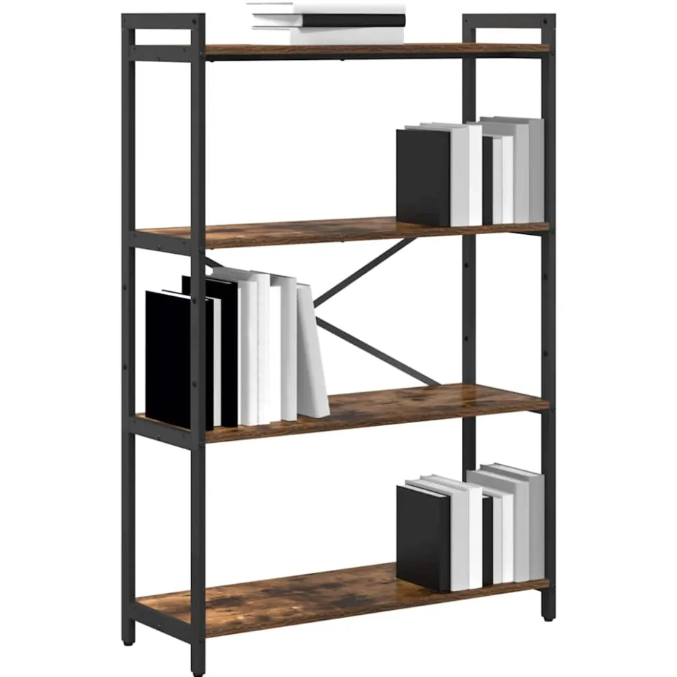 vidaXL Boekenkast 80 x 30 x 120 cm Bewerkt hout Gerookt eiken, foto 2