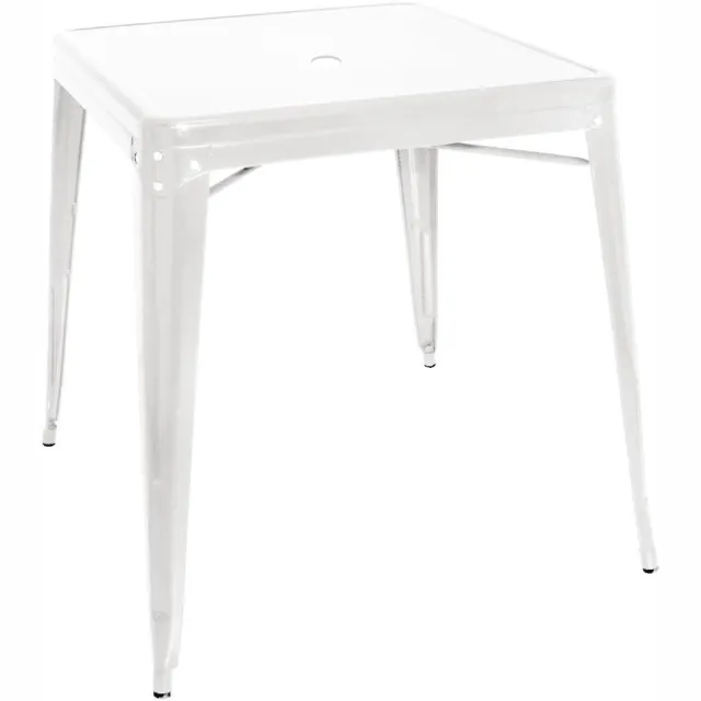 Bolero Bistro Vierkante Stalen Tafel Wit 668 mm (enkel)