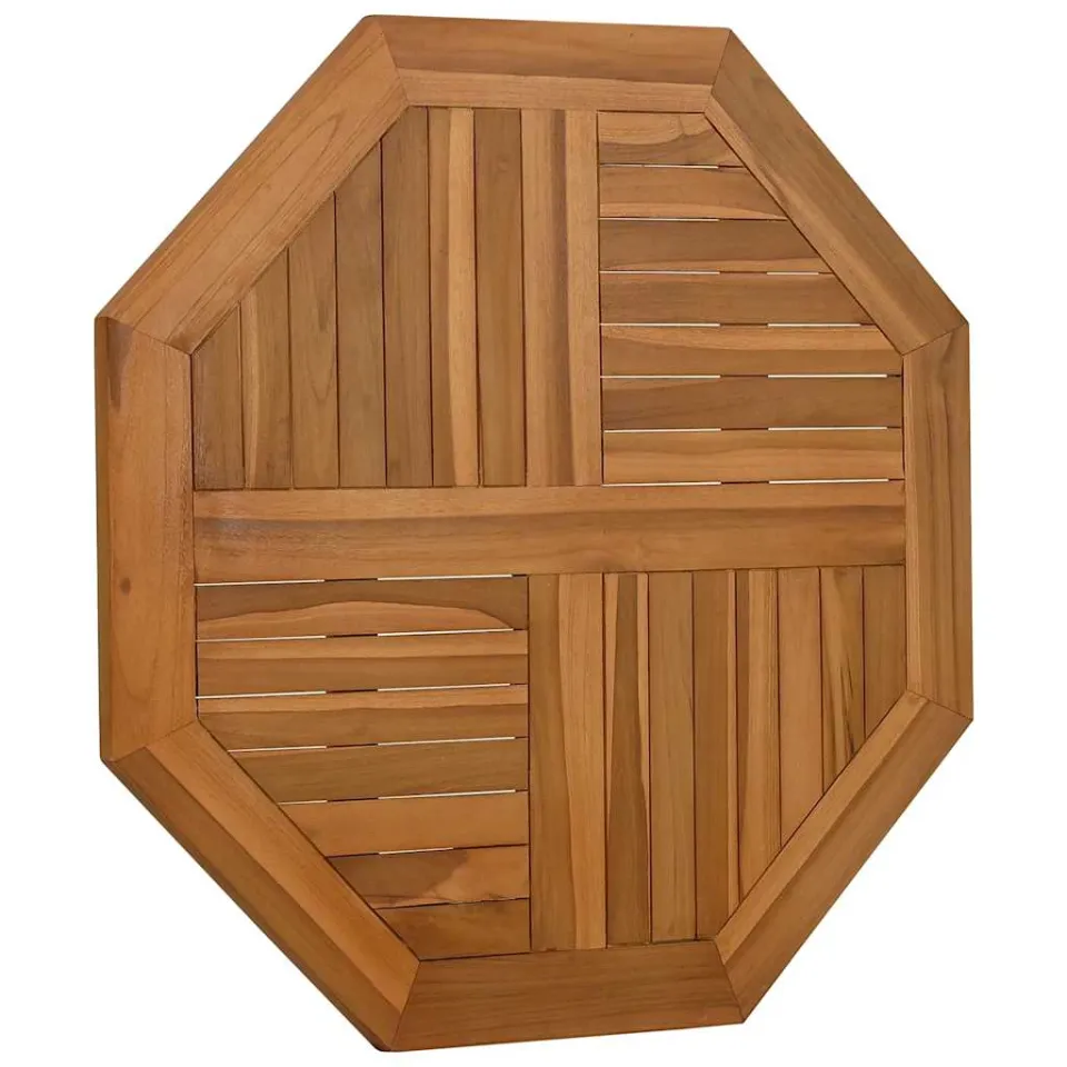 vidaXL Tafelblad achthoekig 80x80x2,5 cm massief teakhout Bruin