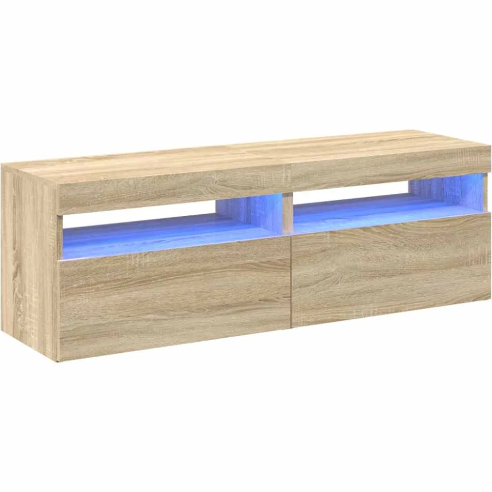 vidaXL Tv-meubelen 2 st LED-verlichting 60x35x40 cm sonoma eikenkleur, foto 3