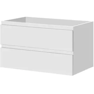 AquaVive - Praxis Eigen Merk Aquazuro Wastafelonderkast Napoli 90cm - Hoogglans Wit Glanzend - Met 2 Lades