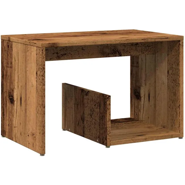 vidaXL Bijzettafel - 59x36x38 - cm - bewerkt - hout - oud - houtkleurig oud hout